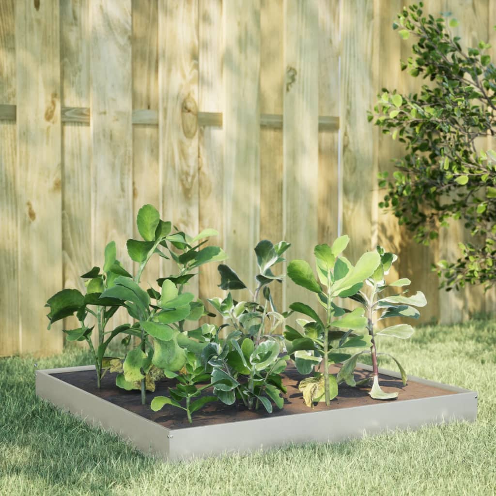 Fmircea ruostumattomasta teräksestä valmistettu korotettu kukkalaatikko 100x100x18,5cm