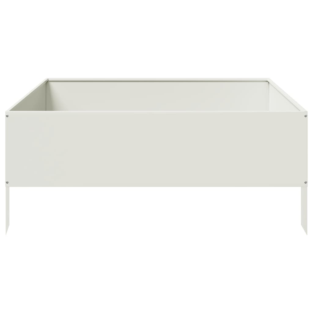 Valkoinen korotettu kukkalaatikko Fmircea 100x100x25cm (teräs)