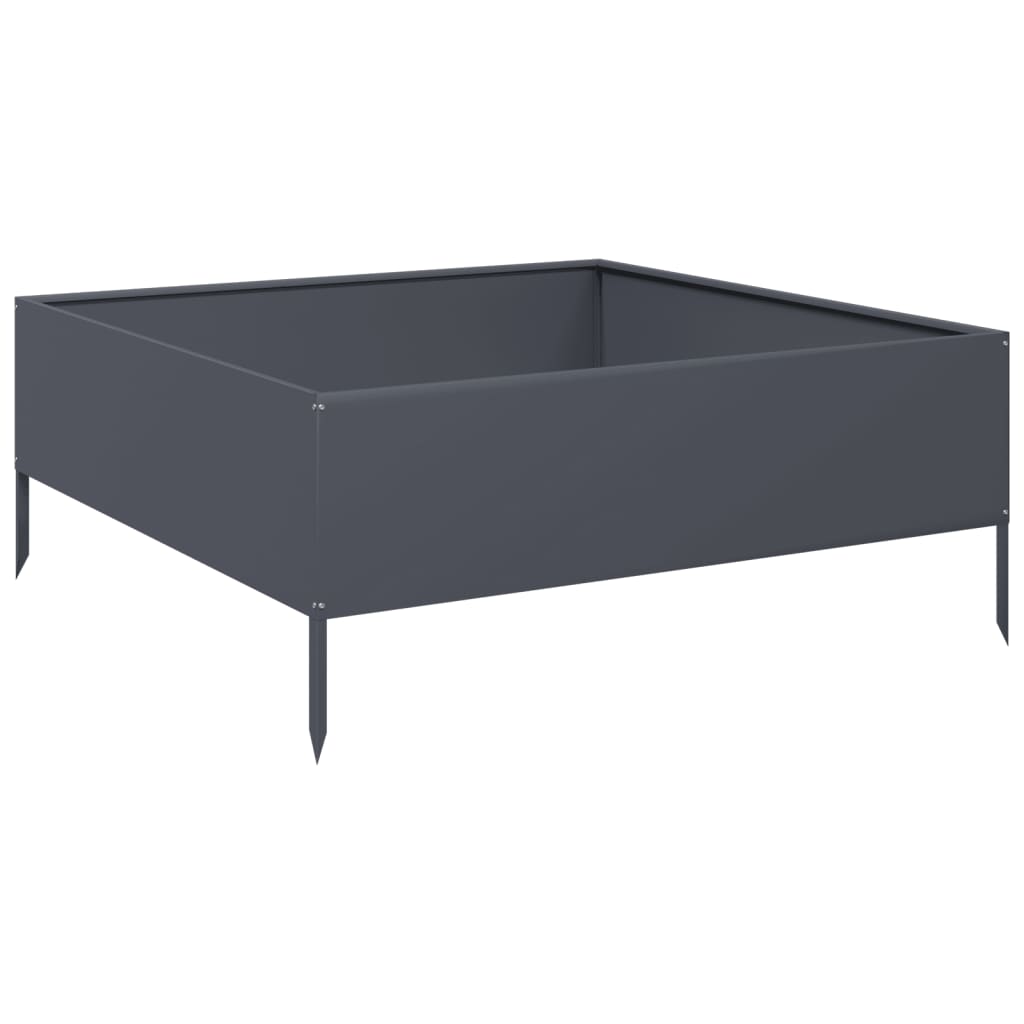 Antrasiitti korotettu kukkalaatikko Fmircea 100x100x25cm (teräs)