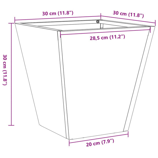 Musta puutarhakukkalaatikot Henea 30x30x30cm (2 kpl teräs)