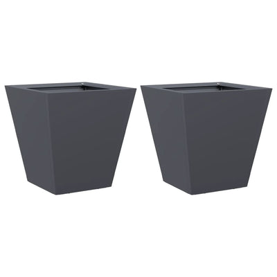 Puutarhakukkalaatikot 2 kpl antrasiitti 30x30x30 cm teräs