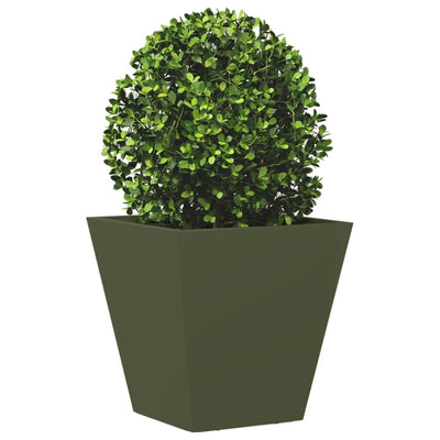 Oliivinvihreä puutarhakukkalaatikko Henea 30x30x30cm (teräs)