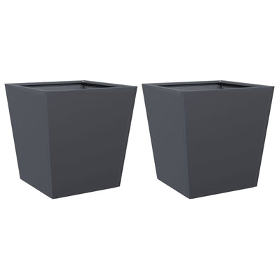 Puutarhakukkalaatikot 2 kpl antrasiitti 40x40x40 cm teräs