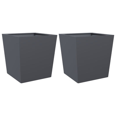 Puutarhakukkalaatikot 2 kpl antrasiitti 50x50x50 cm teräs