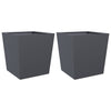 Antrasiitti puutarhakukkalaatikot Henea 50x50x50cm (2 kpl teräs)