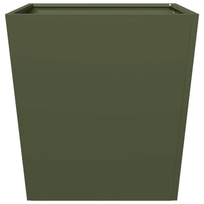 Puutarhakukkalaatikot 2 kpl oliivinvihreä 50x50x50 cm teräs