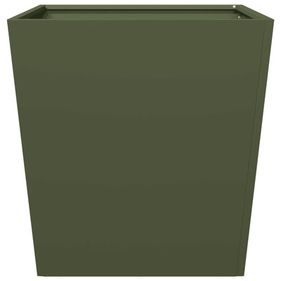 Puutarhakukkalaatikot 2 kpl oliivinvihreä 50x50x50 cm teräs