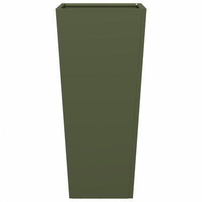 Puutarhakukkalaatikot 2 kpl oliivinvihreä 35x35x75 cm teräs