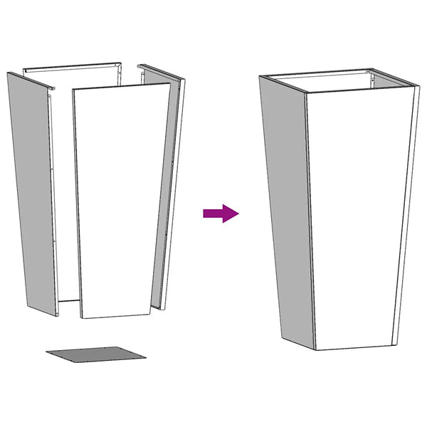 Galvanoitu puutarhakukkalaatikot Henea 35x35x75cm (2 kpl)