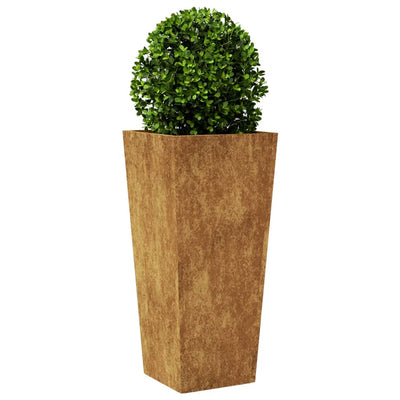 Puutarhakukkalaatikko 35x35x75 cm Corten teräs