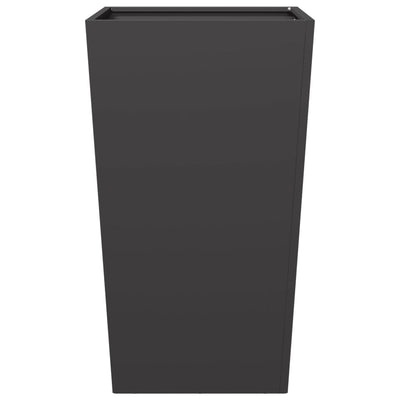 Puutarhakukkalaatikot 2 kpl musta 45x45x75 cm teräs