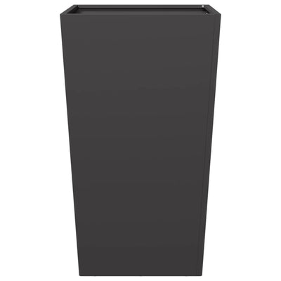 Puutarhakukkalaatikot 2 kpl musta 45x45x75 cm teräs