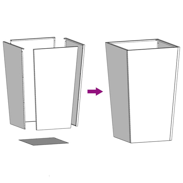 Corten teräs puutarhakukkalaatikot Henea 45x45x75cm (2 kpl)