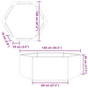 Teräs puutarhakukkalaatikko kuusikulmainen Urissidi 138x120x45cm
