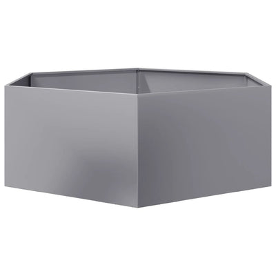 Puutarhakukkalaatikko kuusikulma 138x120x45 cm galvanoitu teräs