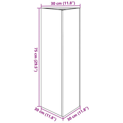 Puutarhakukkalaatikko antrasiitti kolmio 30x26x75 cm teräs