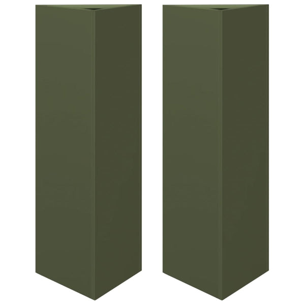 Oliivinvihreä puutarhakukkalaatikot Amelita 30x26x75cm (2)