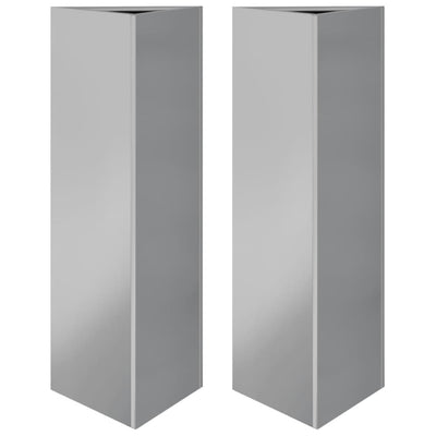 Puutarhakukkalaatikot 2 kpl kolmio 30x26x75 cm galvanoitu teräs