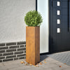 Puutarhakukkalaatikko kolmio 30x26x75 cm Corten teräs