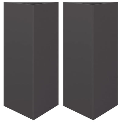 Puutarhakukkalaatikot 2 kpl musta kolmio 40x34,5x70 cm teräs