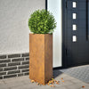 Puutarhakukkalaatikot 2kpl kolmio 40x34,5x70 cm Corten teräs