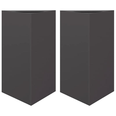 Puutarhakukkalaatikot 2 kpl musta kolmio 50x43x75 cm teräs