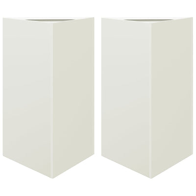 Puutarhakukkalaatikot 2 kpl valkoinen kolmio 50x43x75 cm teräs