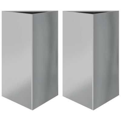 Puutarhakukkalaatikot 2 kpl kolmio 50x43x75 cm galvanoitu teräs
