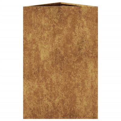 Puutarhakukkalaatikko kolmio 50x43x75 cm Corten teräs