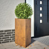 Puutarhakukkalaatikot 2kpl kolmio 50x43x75 cm Corten teräs