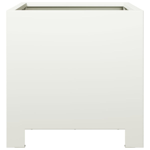 Valkoinen puutarhakukkalaatikot Magheti 30x30x30cm (2 kpl teräs)