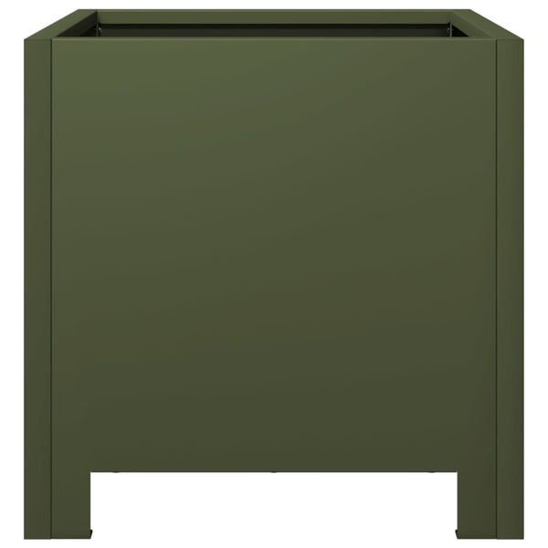 Oliivinvihreä puutarhakukkalaatikot Magheti 30x30x30cm (2 kpl teräs)