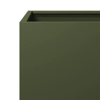 Puutarhakukkalaatikot 2 kpl oliivinvihreä 30x30x30 cm teräs