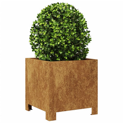 Puutarhakukkalaatikot 2 kpl 30x30x30 cm Corten teräs