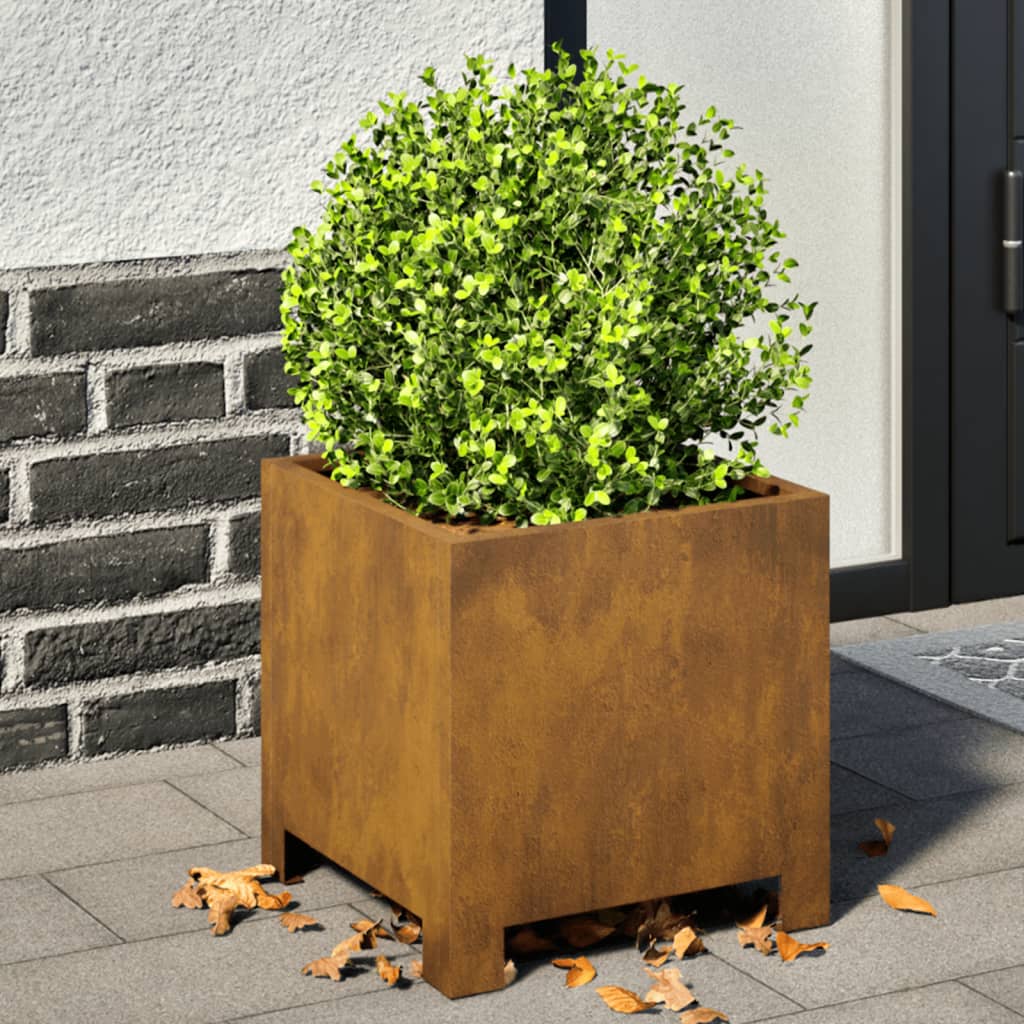 Corten teräs puutarhakukkalaatikot Magheti 30x30x30cm (2 kpl)