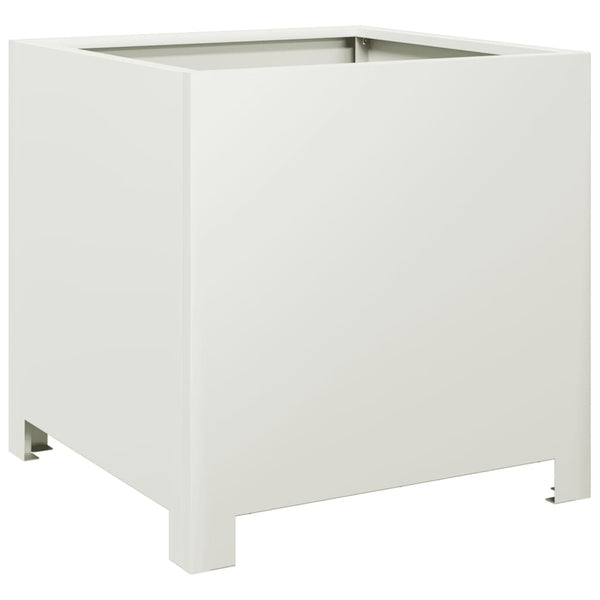 Valkoinen puutarhakukkalaatikot Magheti 40x40x40cm (2 kpl teräs)