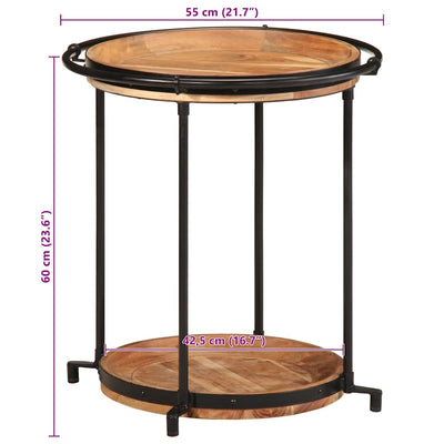 Sivupöytä Bohumil Ø55x60cm (massiivipuu akaasia)