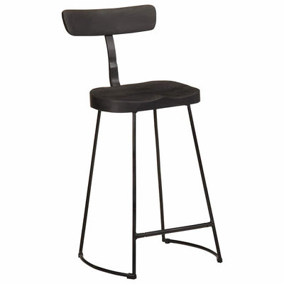 Baarijakkarat 2 kpl musta 49x43x88 cm täysi mangopuu