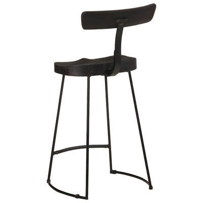 Baarijakkarat 2 kpl musta 49x43x88 cm täysi mangopuu