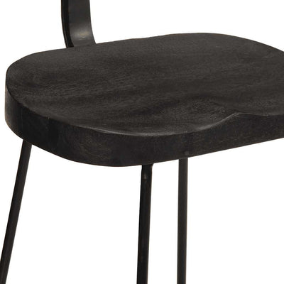 Baarijakkarat 2 kpl musta 49x43x88 cm täysi mangopuu