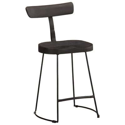 Baarijakkarat 2 kpl musta 49x43x79 cm täysi mangopuu