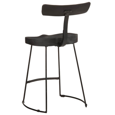 Baarijakkarat 2 kpl musta 49x43x79 cm täysi mangopuu