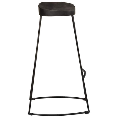 Baarijakkarat 2 kpl musta 45x40x78 cm täysi mangopuu