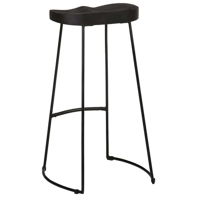 Baarijakkarat 2 kpl musta 45x40x78 cm täysi mangopuu