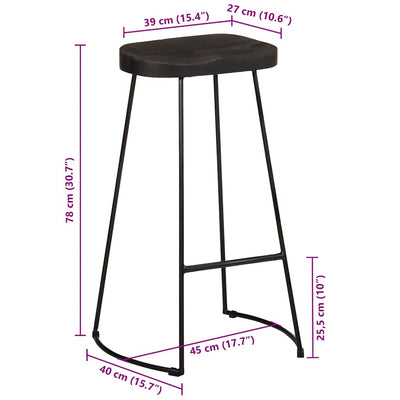 Musta baarijakkarat Zeldesan 45x40x78cm (2 kpl mangopuu)