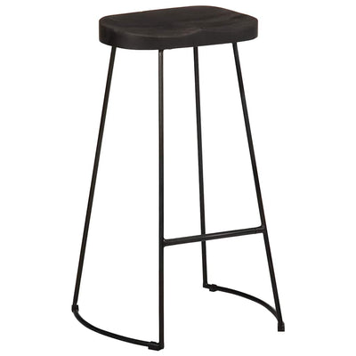 Baarijakkarat 2 kpl musta 45x40x78 cm täysi mangopuu