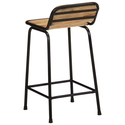 baarituolit 2 kpl 46x35,5x80 cm massiivipuuta karkea mango