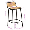 baarituolit 2 kpl 46x35,5x80 cm massiivipuuta karkea mango