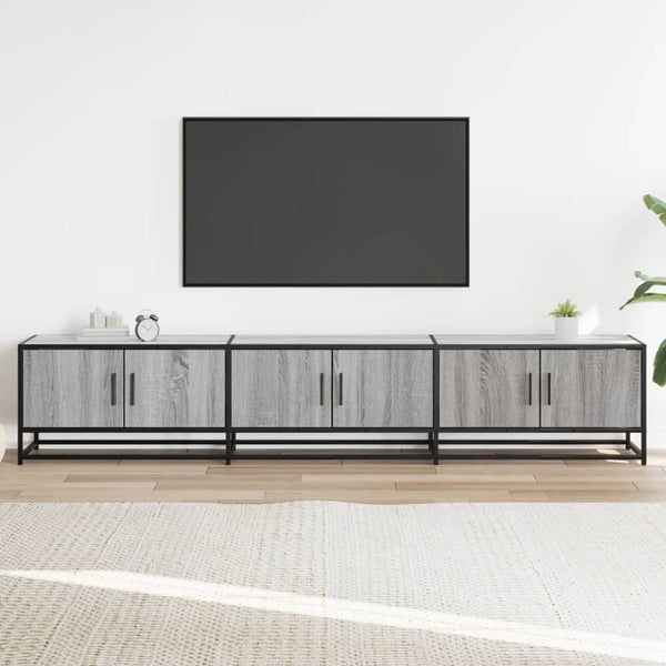 TV-taso harmaa Sonoma 210x35x41 cm tekninen puu
