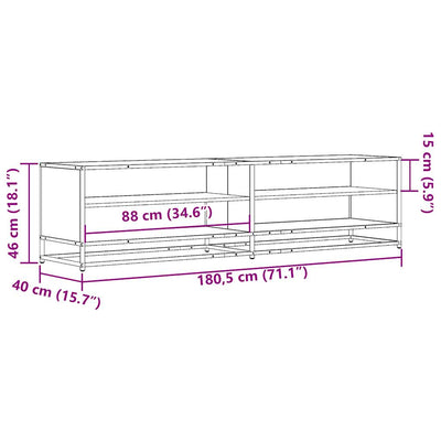 TV-taso musta 180,5x40x46 cm tekninen puu
